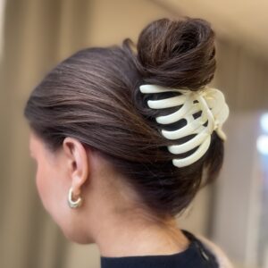 LYX Hårklämma Big Wave Pale Yellow